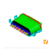 USB Type-C 16-pin IP67 waterproof receptacle
