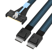 MCIO 8X to 2x OCuLink SFF-8611 cable