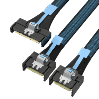 MCIO 8X to 2x MCIO 4X cable