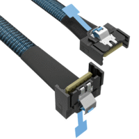 MCIO 4X to MCIO 4X 90 degree cable